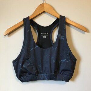 Ellesport Navy Blue Racerback Sports Bra Large Cool Plus Technology Support
